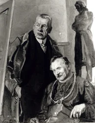 Im Atelier (Selbstporträt mit dem Reverend Mrozowski)